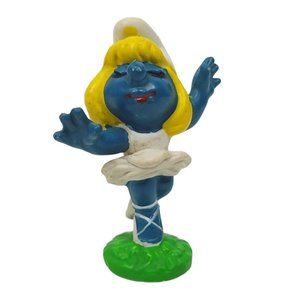 Vintage 1978 Peyo Schleich Ballerina Smurfette Smurf Figure PVC Hong Kong Ballet